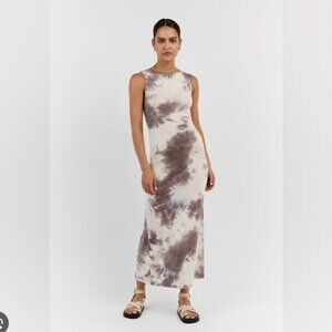 DISSH Coco Mauve Tie Dye Sleeveless Midi Dress